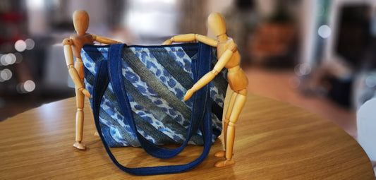 Animal print striped tote